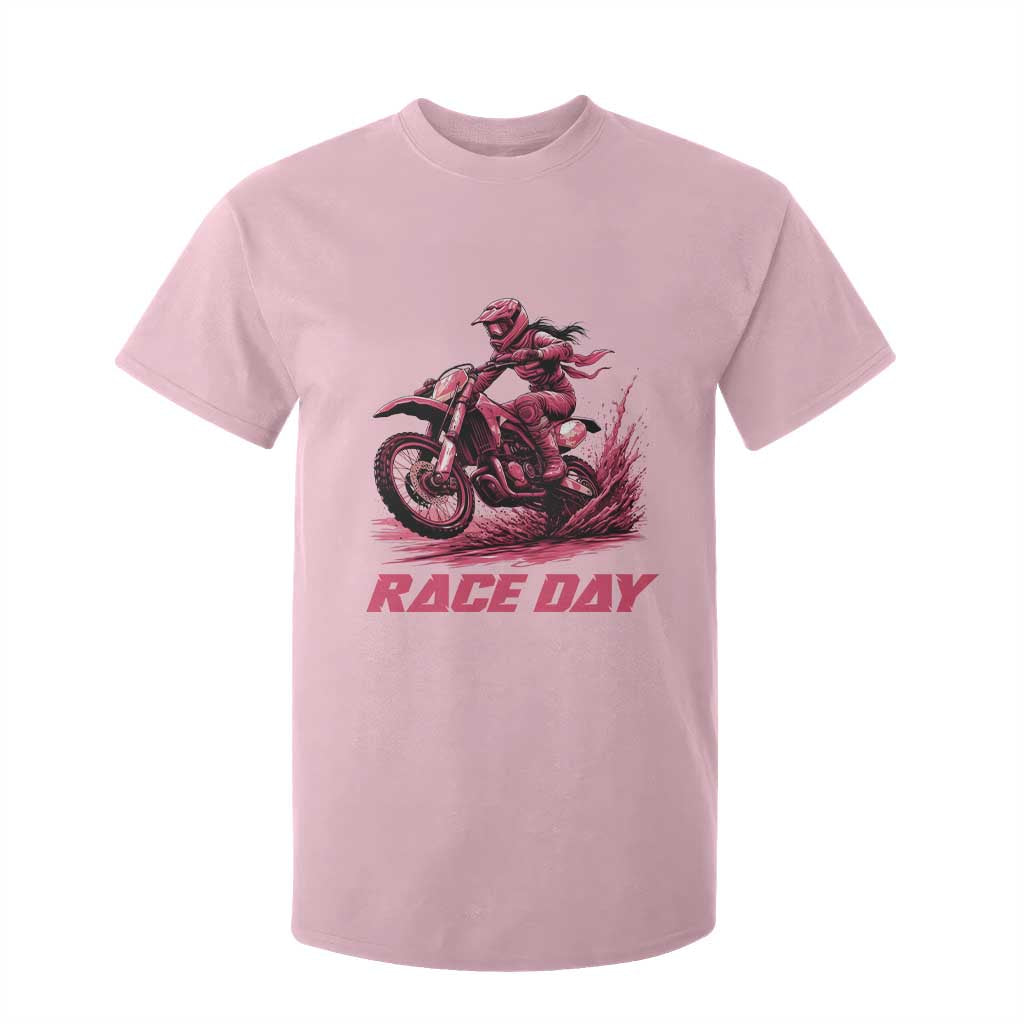 Dirt Bike Girl T Shirt For Kid Motocross Racing Women TS14 Light Pink Print Your Wear