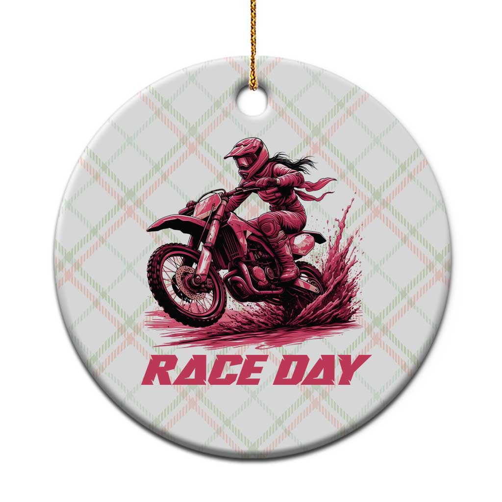 Dirt Bike Girl Ceramic Ornament Motocross Racing Women TS14 1pc Christmas Plaid Print Your Wear