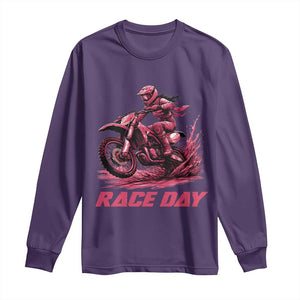 Dirt Bike Girl Long Sleeve Shirt Motocross Racing Women TS14 Purple Print Your Wear