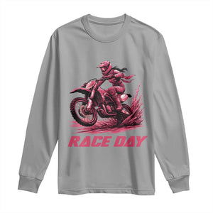 Dirt Bike Girl Long Sleeve Shirt Motocross Racing Women TS14 Sport Gray Print Your Wear