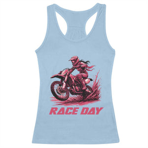 Dirt Bike Girl Racerback Tank Top Motocross Racing Women TS14 Light Blue Print Your Wear