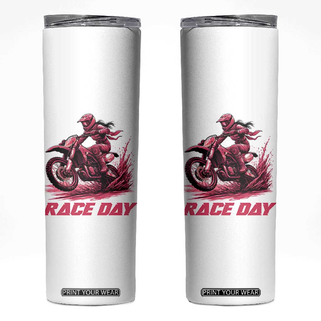 Dirt Bike Girl Skinny Tumbler Motocross Racing Women TS14 White Print Your Wear