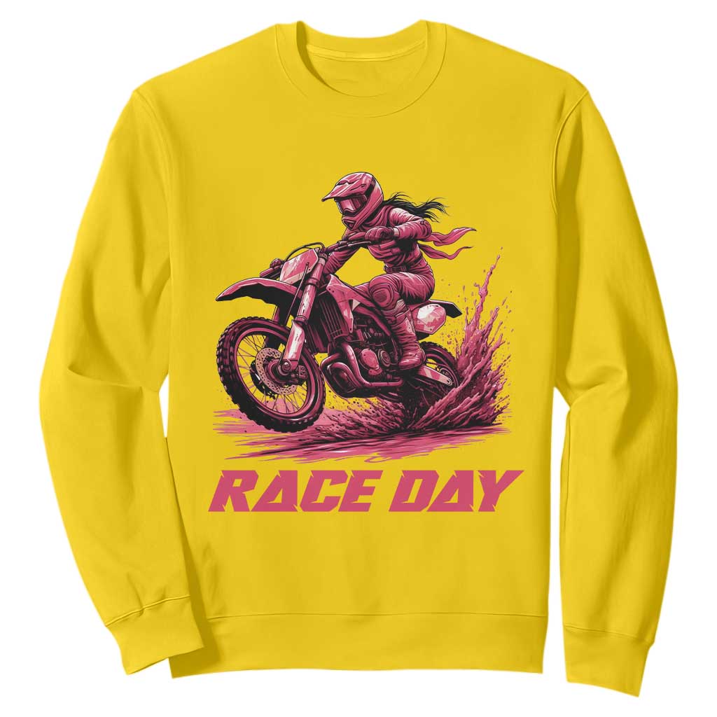 Dirt Bike Girl Sweatshirt Motocross Racing Women TS14 Daisy Print Your Wear