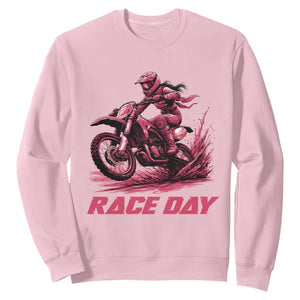 Dirt Bike Girl Sweatshirt Motocross Racing Women TS14 Light Pink Print Your Wear
