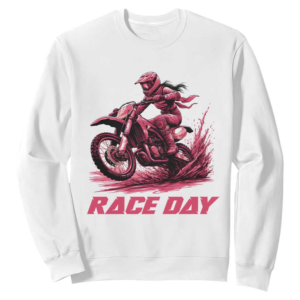 Dirt Bike Girl Sweatshirt Motocross Racing Women TS14 White Print Your Wear