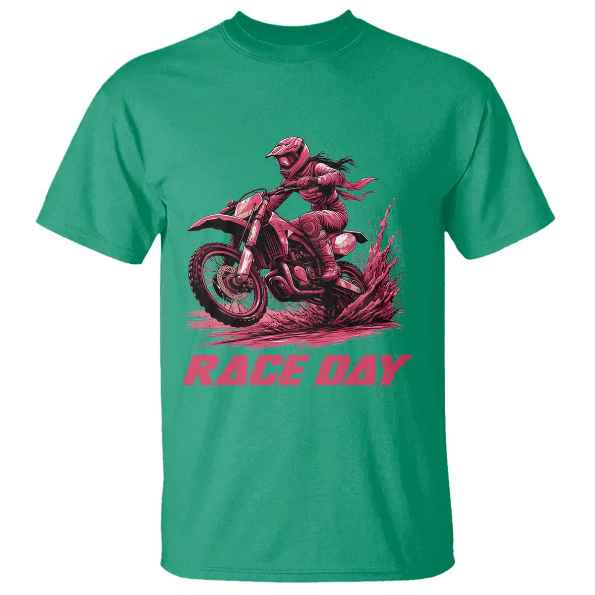 Dirt Bike Girl T Shirt Motocross Racing Women TS14 Irish Green Print Your Wear