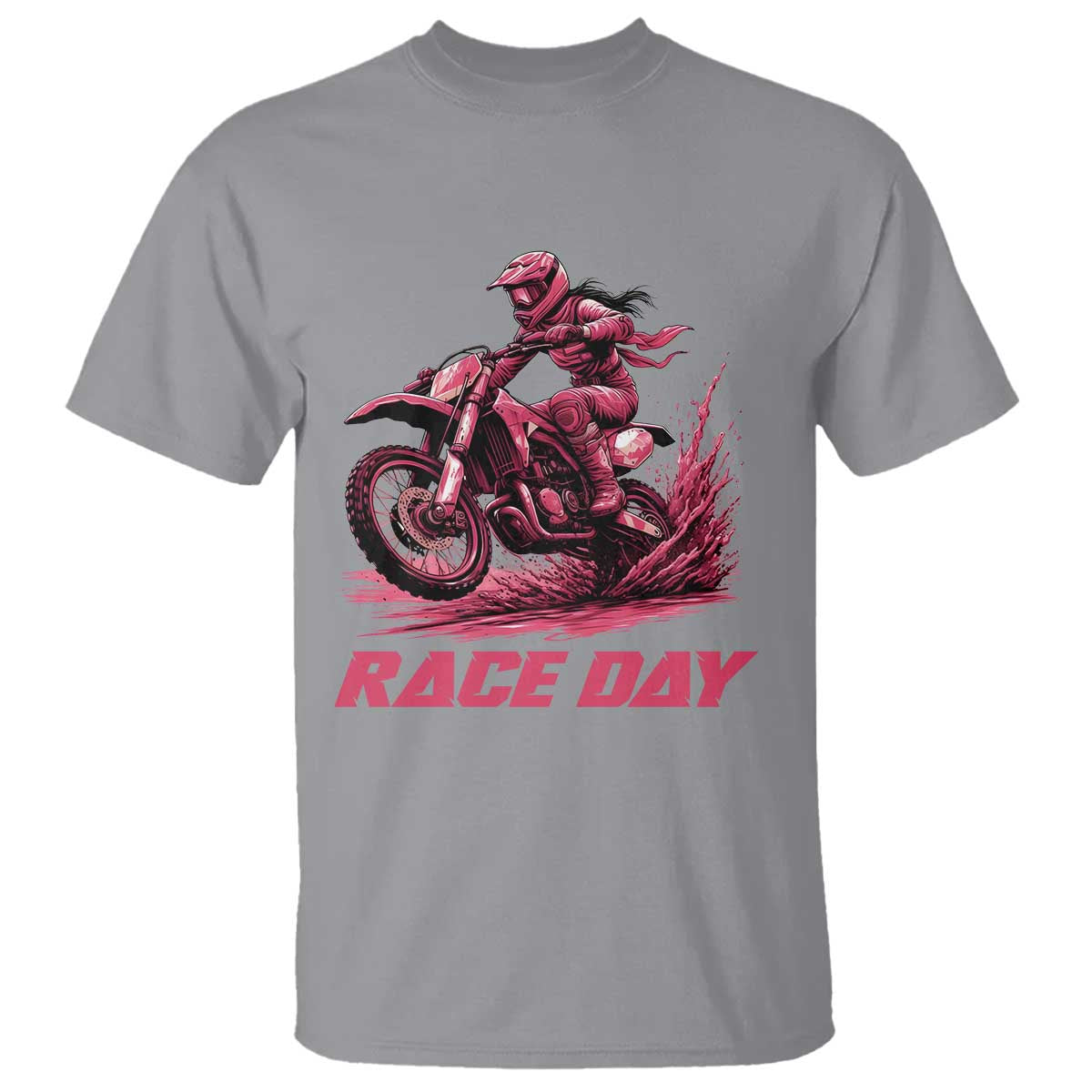 Dirt Bike Girl T Shirt Motocross Racing Women TS14 Sport Gray Print Your Wear