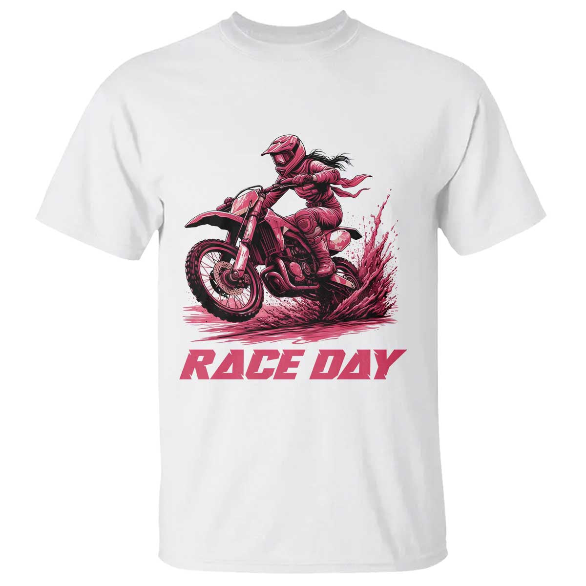 Dirt Bike Girl T Shirt Motocross Racing Women TS14 White Print Your Wear