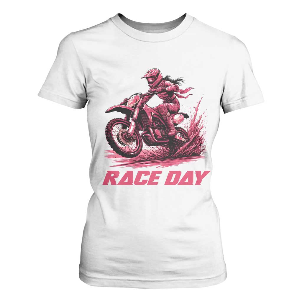 Dirt Bike Girl T Shirt For Women Motocross Racing Women TS14 White Print Your Wear