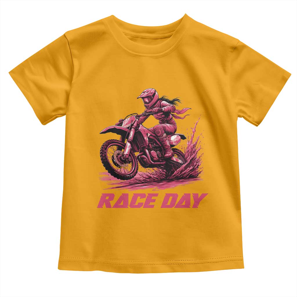 Dirt Bike Girl Toddler T Shirt Motocross Racing Women TS14 Gold Print Your Wear