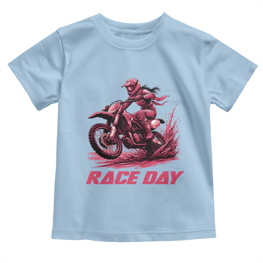 Dirt Bike Girl Toddler T Shirt Motocross Racing Women TS14 Light Blue Print Your Wear