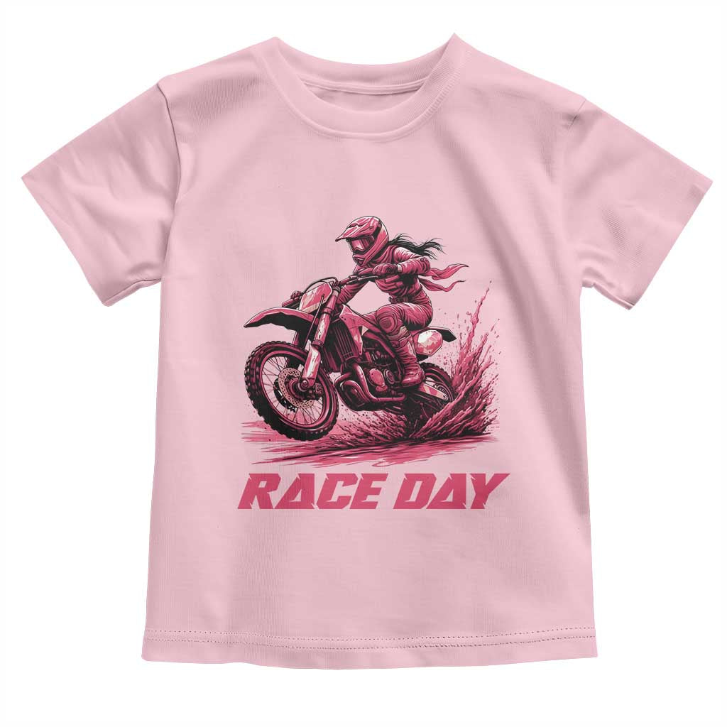 Dirt Bike Girl Toddler T Shirt Motocross Racing Women TS14 Light Pink Print Your Wear