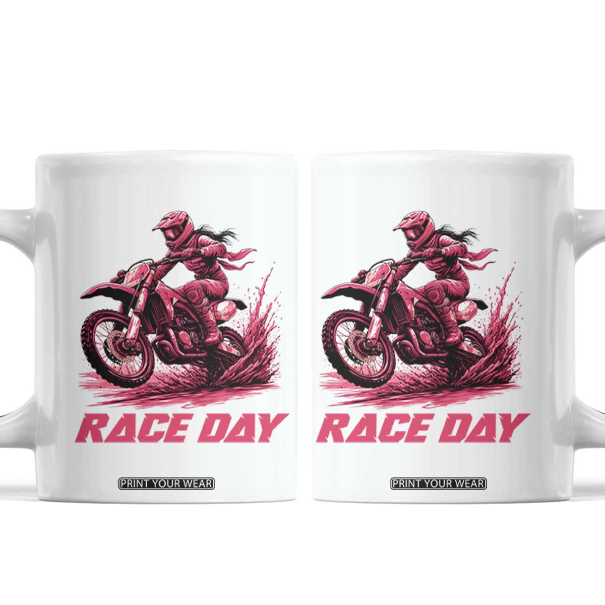 Dirt Bike Girl Coffee Mug Motocross Racing Women TS14 White Print Your Wear