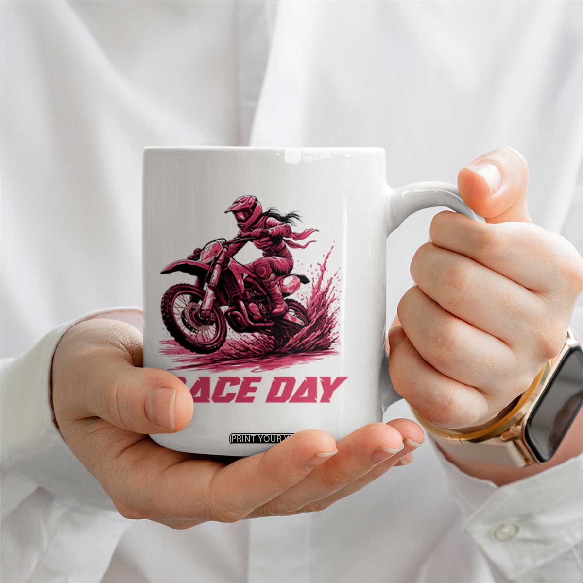 Dirt Bike Girl Coffee Mug Motocross Racing Women TS14 Print Your Wear