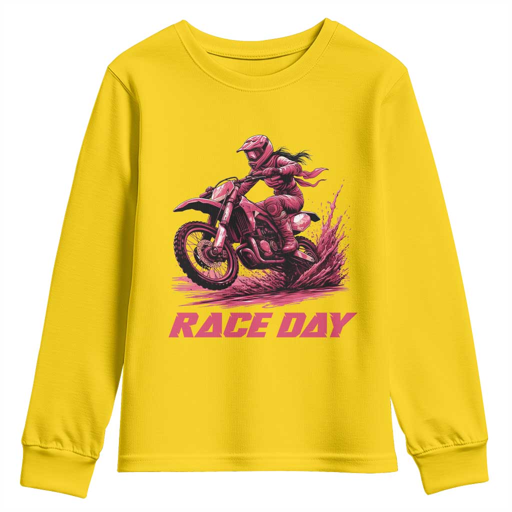 Dirt Bike Girl Youth Sweatshirt Motocross Racing Women TS14 Daisy Print Your Wear