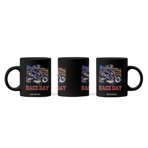 Dirt Bike Girl Coffee Mug Patriotic Motocross American Flag Racing TS14 Print Your Wear
