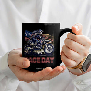 Dirt Bike Girl Coffee Mug Patriotic Motocross American Flag Racing TS14 Print Your Wear