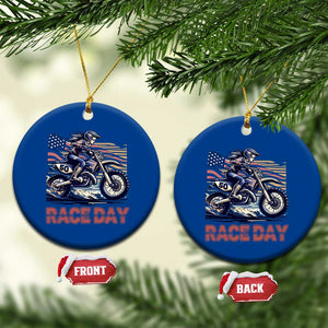 Dirt Bike Girl Ceramic Ornament Patriotic Motocross American Flag Racing TS14 1pc Blue Print Your Wear