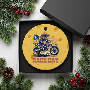 Dirt Bike Girl Ceramic Ornament Patriotic Motocross American Flag Racing TS14 1pc Yellow Cheese Print Your Wear