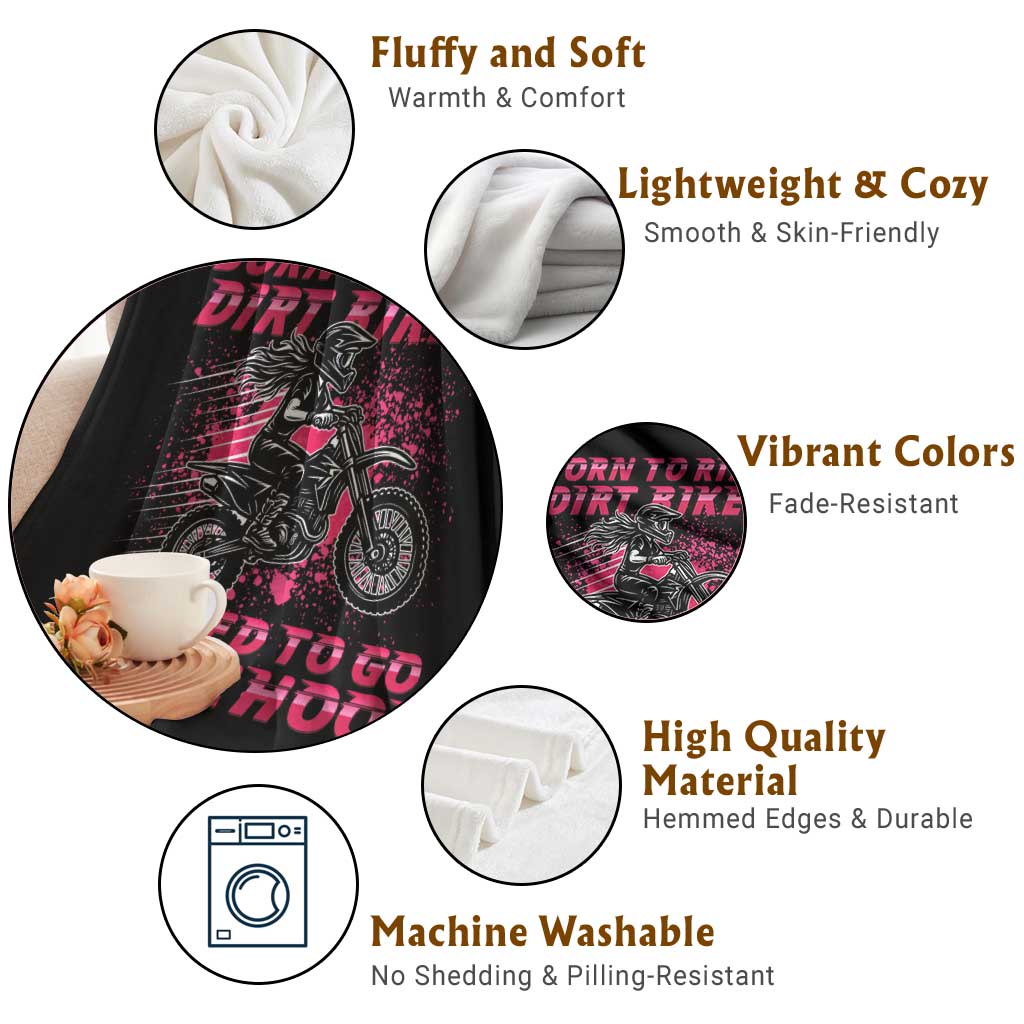 Funny Dirt Bike Girl Throw Blanket Born To Ride Dirt Bikes Forced To Go To School TS14 Print Your Wear