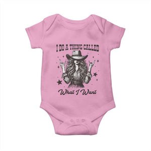 Black Cowgirl Baby Onesie I Do A Thing Called What I Want TS14 Light Pink Print Your Wear