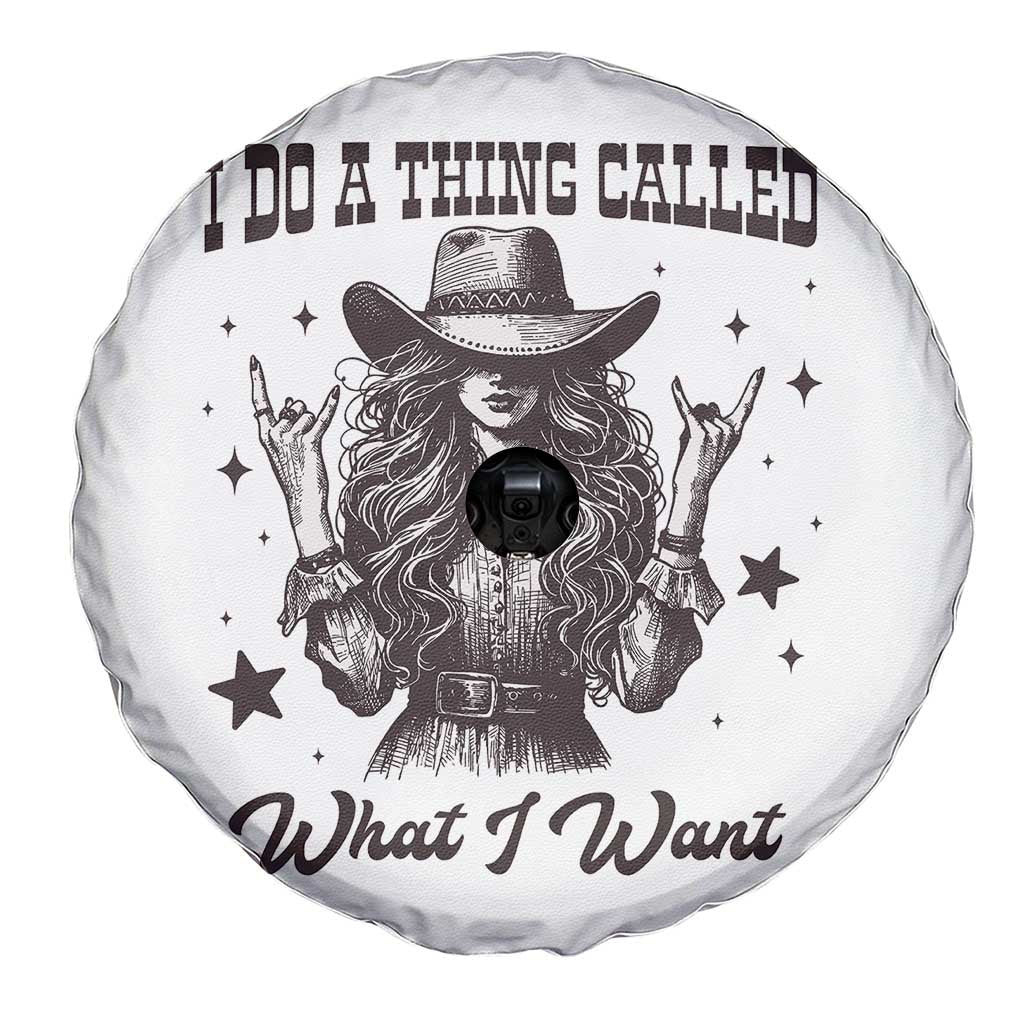Black Cowgirl Spare Tire Cover I Do A Thing Called What I Want TS14 Print Your Wear