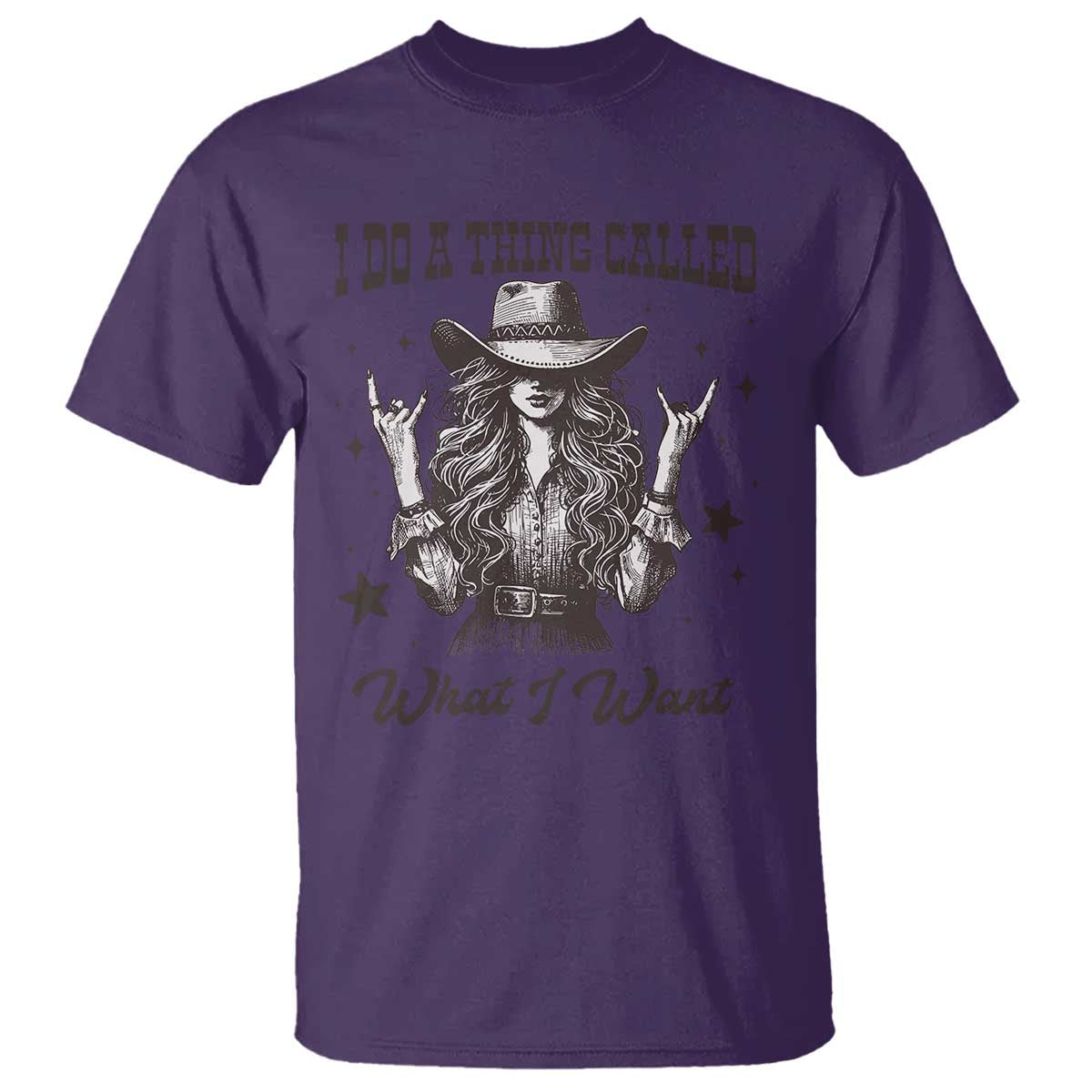 Black Cowgirl T Shirt I Do A Thing Called What I Want TS14 Purple Print Your Wear