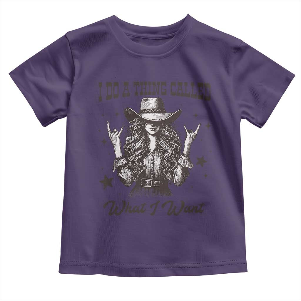 Black Cowgirl Toddler T Shirt I Do A Thing Called What I Want TS14 Purple Print Your Wear