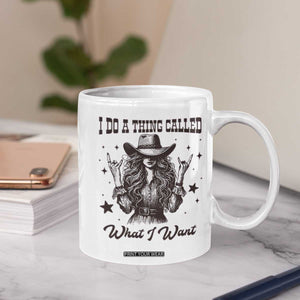 Black Cowgirl Coffee Mug I Do A Thing Called What I Want TS14 Print Your Wear