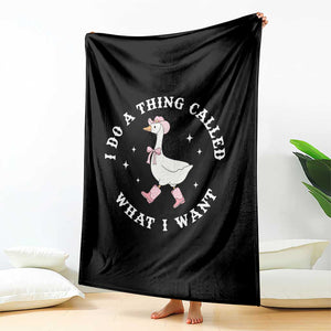 Western Cowgirl Silly Goose Meme Throw Blanket I Do A Thing Called What I Want TS14 Print Your Wear
