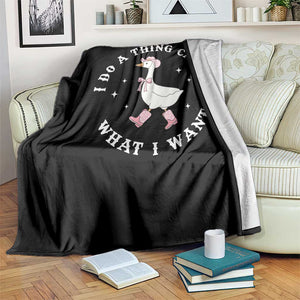 Western Cowgirl Silly Goose Meme Throw Blanket I Do A Thing Called What I Want TS14 Print Your Wear