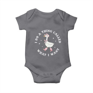 Western Cowgirl Silly Goose Meme Baby Onesie I Do A Thing Called What I Want TS14 Charcoal Print Your Wear