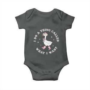 Western Cowgirl Silly Goose Meme Baby Onesie I Do A Thing Called What I Want TS14 Dark Heather Print Your Wear
