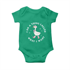 Western Cowgirl Silly Goose Meme Baby Onesie I Do A Thing Called What I Want TS14 Irish Green Print Your Wear