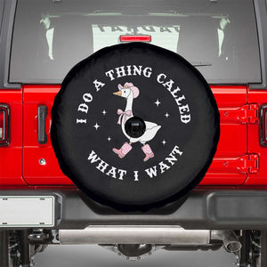 Western Cowgirl Silly Goose Meme Spare Tire Cover I Do A Thing Called What I Want TS14 Black Print Your Wear