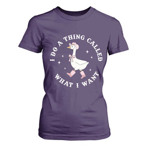 Western Cowgirl Silly Goose Meme T Shirt For Women I Do A Thing Called What I Want TS14 Purple Print Your Wear