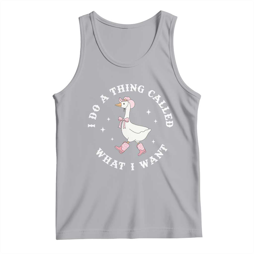 Western Cowgirl Silly Goose Meme Tank Top I Do A Thing Called What I Want TS14 Athletic Heather Print Your Wear