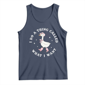 Western Cowgirl Silly Goose Meme Tank Top I Do A Thing Called What I Want TS14 Navy Print Your Wear