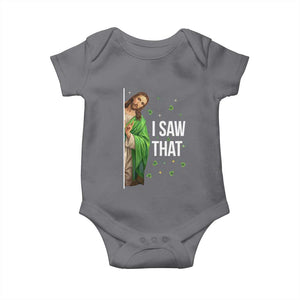 Christian Jesus St Patricks Day Meme Baby Onesie I Saw That TS14 Charcoal Print Your Wear