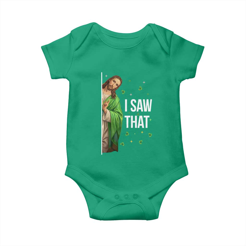 Christian Jesus St Patricks Day Meme Baby Onesie I Saw That TS14 Irish Green Print Your Wear