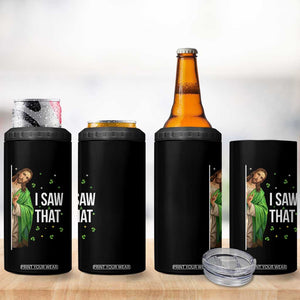 Christian Jesus St Patricks Day Meme 4 in 1 Can Cooler Tumbler I Saw That TS14 Print Your Wear