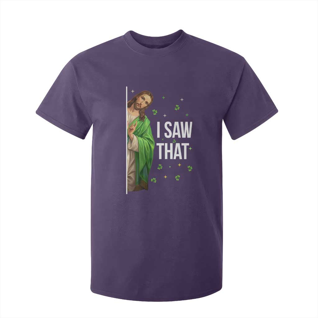 Christian Jesus St Patricks Day Meme T Shirt For Kid I Saw That TS14 Purple Print Your Wear