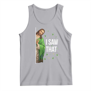Christian Jesus St Patricks Day Meme Tank Top I Saw That TS14 Athletic Heather Print Your Wear