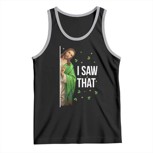 Christian Jesus St Patricks Day Meme Tank Top I Saw That TS14 Black Athletic Heather Print Your Wear