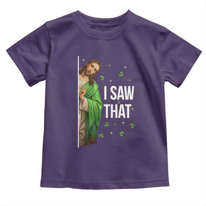 Christian Jesus St Patricks Day Meme Toddler T Shirt I Saw That TS14 Purple Print Your Wear