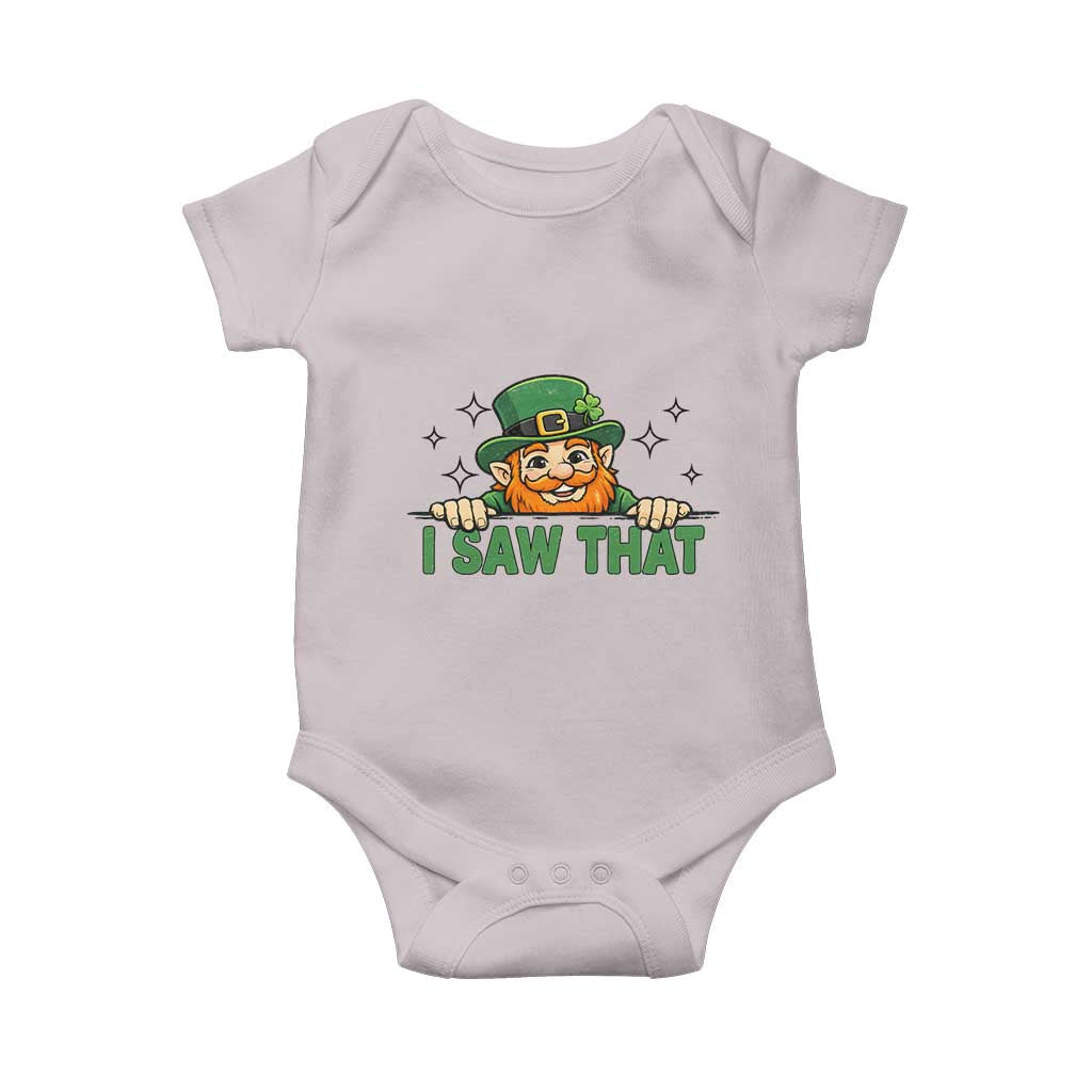 I Saw That Baby Onesie Funny Leprechaun St Patricks Day Meme TS14 Ice Gray Print Your Wear