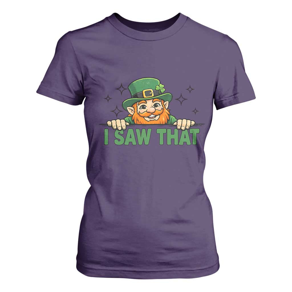 I Saw That T Shirt For Women Funny Leprechaun St Patricks Day Meme TS14 Purple Print Your Wear