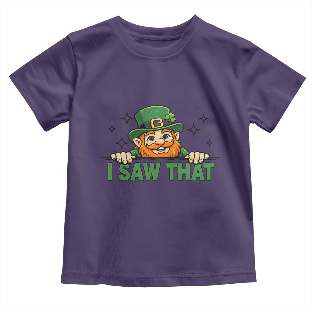 I Saw That Toddler T Shirt Funny Leprechaun St Patricks Day Meme TS14 Purple Print Your Wear