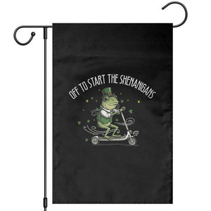 Funny Frog St Patricks Day Meme Garden Flag Off To Start The Shenanigans TS14 Black Print Your Wear
