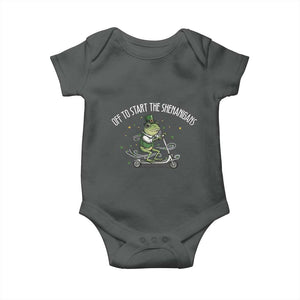 Funny Frog St Patricks Day Meme Baby Onesie Off To Start The Shenanigans TS14 Dark Heather Print Your Wear